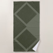 Geometrisches Moss Green Diamond Beach Handtuch (Vorderseite)