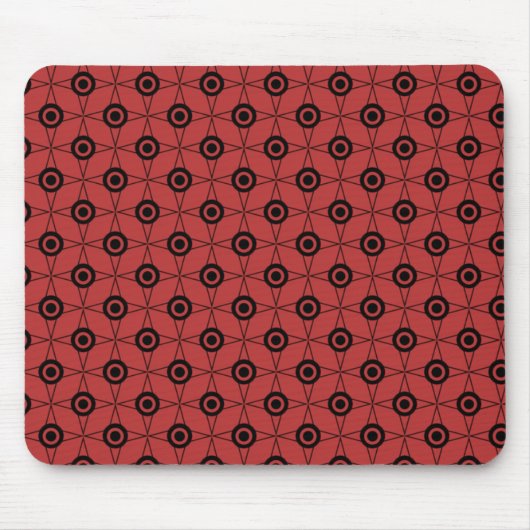 Geometrisches Mousepad für Retro-Funk, rot (Vorne)