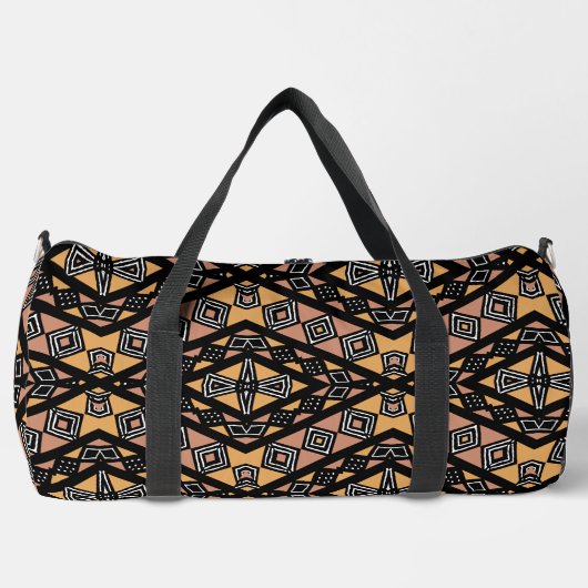 Geometrisches Mudcloth Bogolan Print Duffle Bag (Vorderseite)