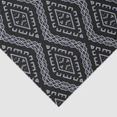 Geometrisches Mudcloudprint in Schwarz und Grau Seidenpapier (Detail)