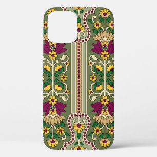 Geometrisches Mughal-Paisley-Muster auf grüner Hin Case-Mate iPhone Hülle