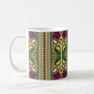 Geometrisches Mughal-Paisley-Muster auf grüner Hin Kaffeetasse