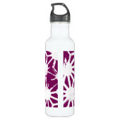 Geometrisches Mulberry- und Weißmuster Edelstahlflasche (Rückseite)