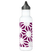 Geometrisches Mulberry- und Weißmuster Edelstahlflasche (Links)