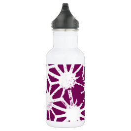 Geometrisches Mulberry- und Weißmuster Edelstahlflasche