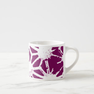 Geometrisches Mulberry- und Weißmuster Espressotasse