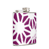 Geometrisches Mulberry- und Weißmuster Flachmann (Rechts)