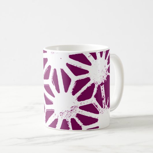 Geometrisches Mulberry- und Weißmuster Kaffeetasse (VorderseiteRechts)
