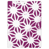 Geometrisches Mulberry- und Weißmuster Klemmbrett (Rückseite)