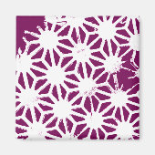 Geometrisches Mulberry- und Weißmuster Magnet (Vorne)