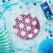 Geometrisches Mulberry- und Weißmuster Pappteller (Party)