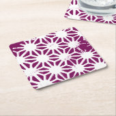 Geometrisches Mulberry- und Weißmuster Rechteckiger Pappuntersetzer (angewinkelt)