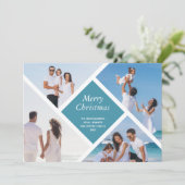 Geometrisches Multi-Foto Frohe Weihnachten (Stehend Vorderseite)