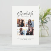 Geometrisches MultiFoto Typografie Abschluss pink Ankündigung (Stehend Vorderseite)