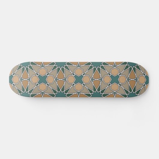 Geometrisches Muster 006 Bens Yusuf Madrasa Skateboard (Horizontal)