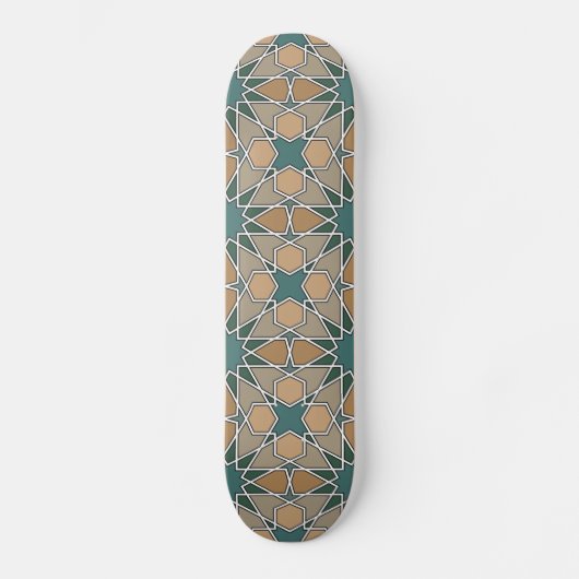 Geometrisches Muster 006 Bens Yusuf Madrasa Skateboard (Vorderseite)