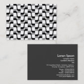 Geometrisches Muster 020614 - Schwarz und Grau Visitenkarte (Vorne/Hinten)