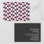 Geometrisches Muster 020614 - Schwarz und Rosa Visitenkarte (Vorne/Hinten)