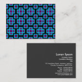 Geometrisches Muster 030614 - Blau, Magenta und Sc Visitenkarte (Vorne/Hinten)