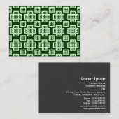 Geometrisches Muster 030614 - Ghost Green on Dk Gr Visitenkarte (Vorne/Hinten)