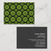 Geometrisches Muster 030614 - Martian Green on Bla Visitenkarte (Vorne/Hinten)