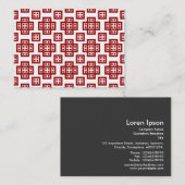 Geometrisches Muster 030614 - Ruby Red Visitenkarte (Vorne/Hinten)