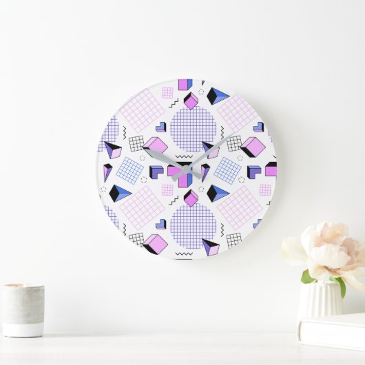 Geometrisches Muster 13 Große Wanduhr (Zuhause)