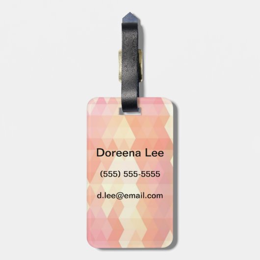 Geometrisches Muster 1 Gepäckanhänger (Rückseite vertikal)