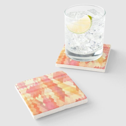 Geometrisches Muster 1 Steinuntersetzer (Seitenansicht)