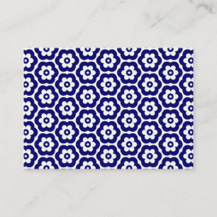 Geometrisches Muster 290514(03) Deep Navy on White Visitenkarte