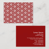 Geometrisches Muster 290514(03) Ruby Red on White Visitenkarte (Vorne/Hinten)