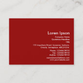 Geometrisches Muster 290514(03) Ruby Red on White Visitenkarte (Rückseite)