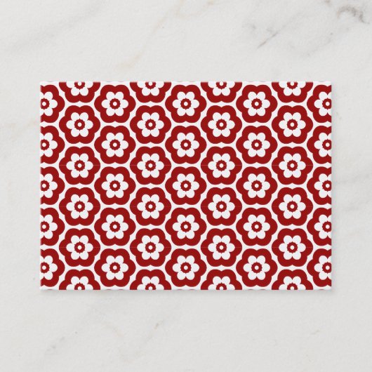 Geometrisches Muster 290514(03) Ruby Red on White Visitenkarte (Vorderseite)
