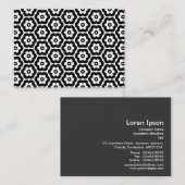 Geometrisches Muster 290514(03) Schwarz auf Weiß Visitenkarte (Vorne/Hinten)
