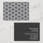 Geometrisches Muster 290514(03) - Weiß auf Schwarz Visitenkarte (Vorne/Hinten)