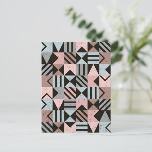 Geometrisches Muster 29 Feiertagspostkarte (Stehend Vorderseite)