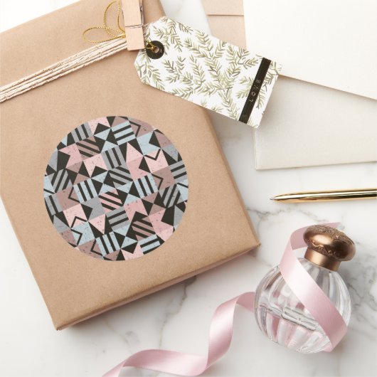 Geometrisches Muster 29 Runder Aufkleber (Schenken)