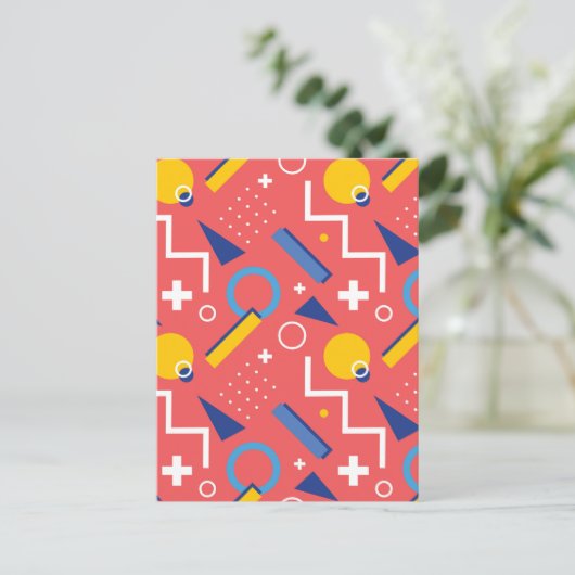 Geometrisches Muster 2 Feiertagspostkarte (Stehend Vorderseite)