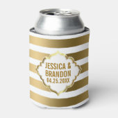 Geometrisches Muster 2 für mit Monogramm Streifen Dosenkühler (Kanne Vorderseite)