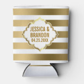 Geometrisches Muster 2 für mit Monogramm Streifen Dosenkühler (Vorderseite)