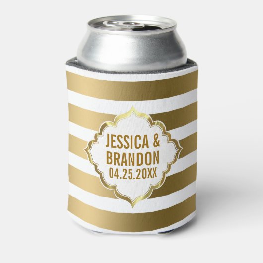 Geometrisches Muster 2 für mit Monogramm Streifen Dosenkühler (Kanne Rückseite)