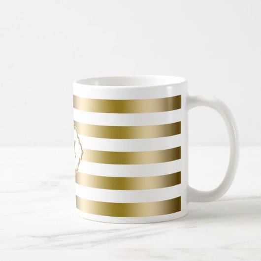 Geometrisches Muster 2 für monogrammierte Goldrape Kaffeetasse (Rechts)