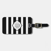Geometrisches Muster 2 für schwarze und weiße Stre Gepäckanhänger (Vorderseite horizontal)