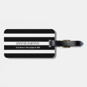 Geometrisches Muster 2 für schwarze und weiße Stre Gepäckanhänger (Rückseite horizontal)