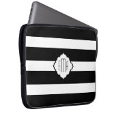 Geometrisches Muster 2 für schwarze und weiße Stre Laptopschutzhülle (Vorne Rechts)