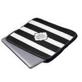 Geometrisches Muster 2 für schwarze und weiße Stre Laptopschutzhülle (Vorne Knopf)