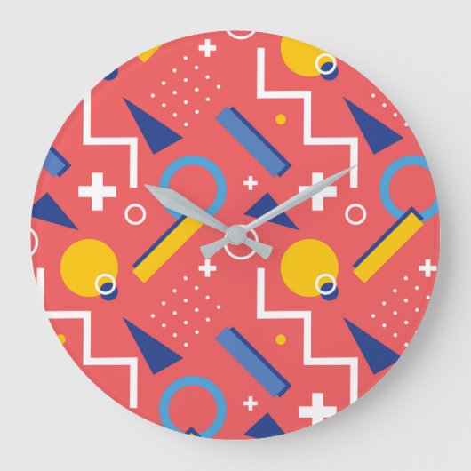 Geometrisches Muster 2 Große Wanduhr (Vorderseite)