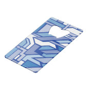 Geometrisches Muster 2 Kreditkartenflaschenöffner (Rückseite Schrägansicht)