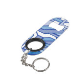 Geometrisches Muster 2 Mini Flaschenöffner (Rückseite Schrägansicht)