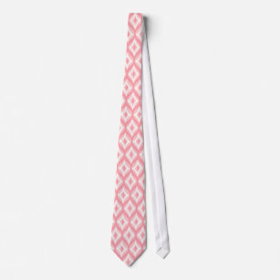 Geometrisches Muster 2 (weiß und rosa) Quatrefolie Krawatte